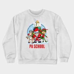 Team PA School Santa Elf Reindeer Flossing Kids Christmas Crewneck Sweatshirt